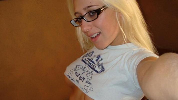 Sexy Blonde Girlfriend With Glasses