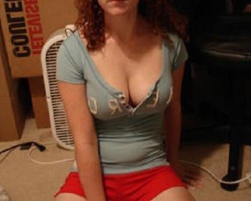 Ginger Bitch can&#;t keep her Tits from Spilling out