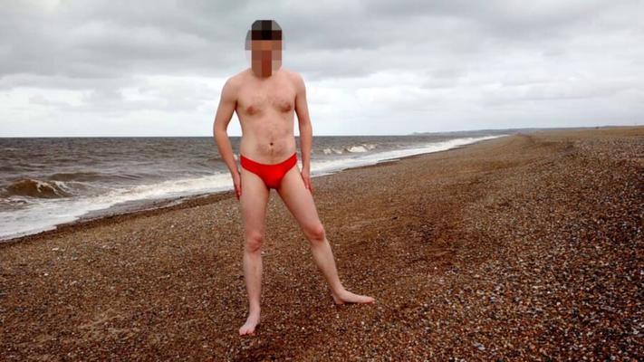 Me getting naked on the beach