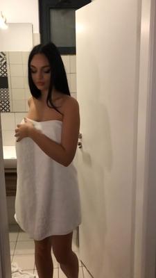 Brunette hot out the shower