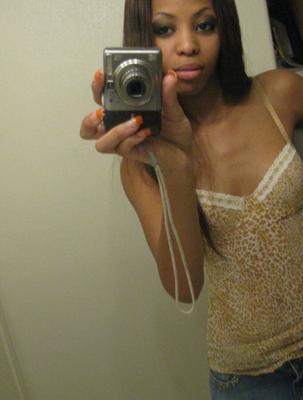 Amazing Skinny Ebony Slut Doing Selfies