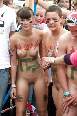 Collection of young women from Roskilde nude run