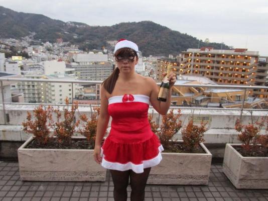 Japanische Frau Miss K .. fröhliche X-Mass