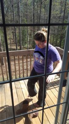 GF Nicole striping on back porch