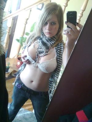 Chubby teen with great tits self shots