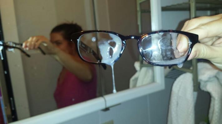 My Wife Takes Facial on her Glasses