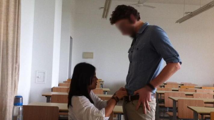 Foreign teacher fucks students in China