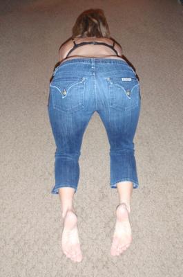 My Wife stripping out of her jeans