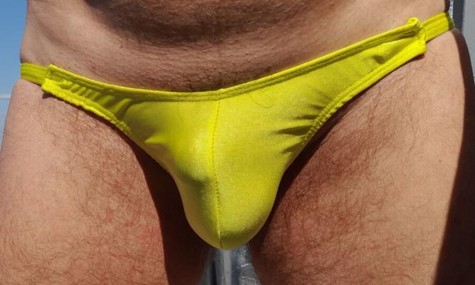 my yellow silk swim bikini