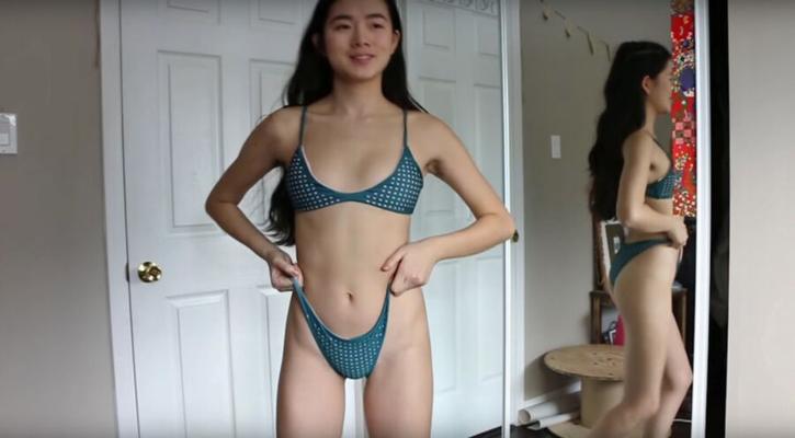 Hot Asian Teen NN Bikini Haul & Try On (Model?)