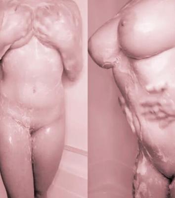 Natural big tits Doll B and w shower show