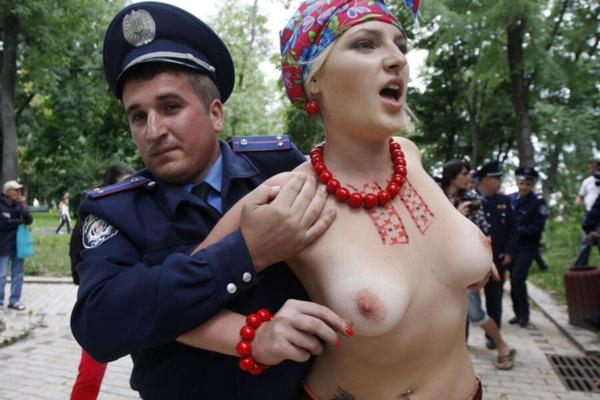 Nude Protest in Public