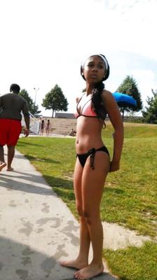 Young kutie at waterpark